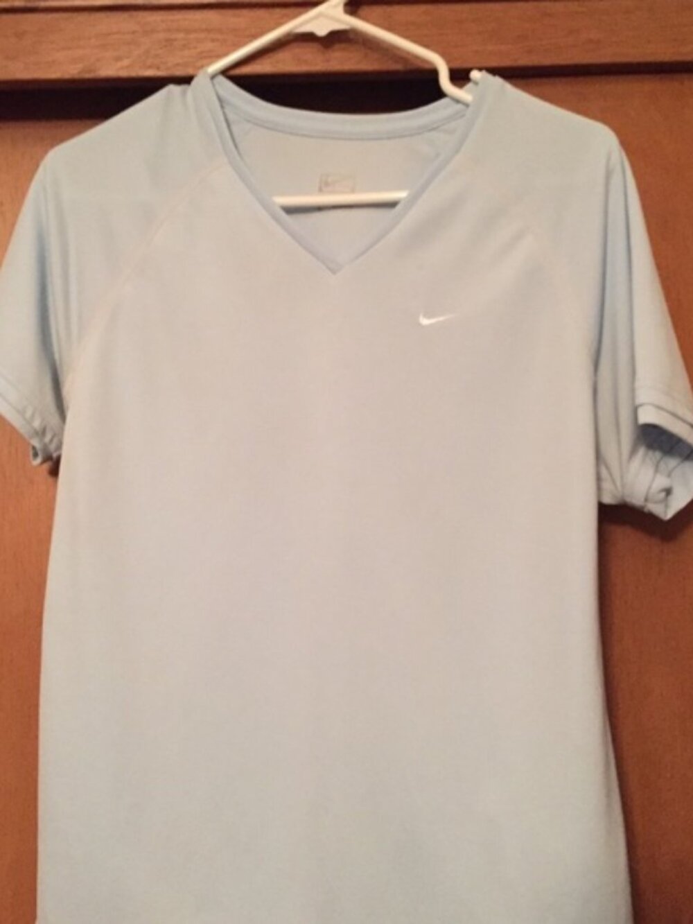 Light blue v-neck Nike Dri-fit shirt, size Large, like new